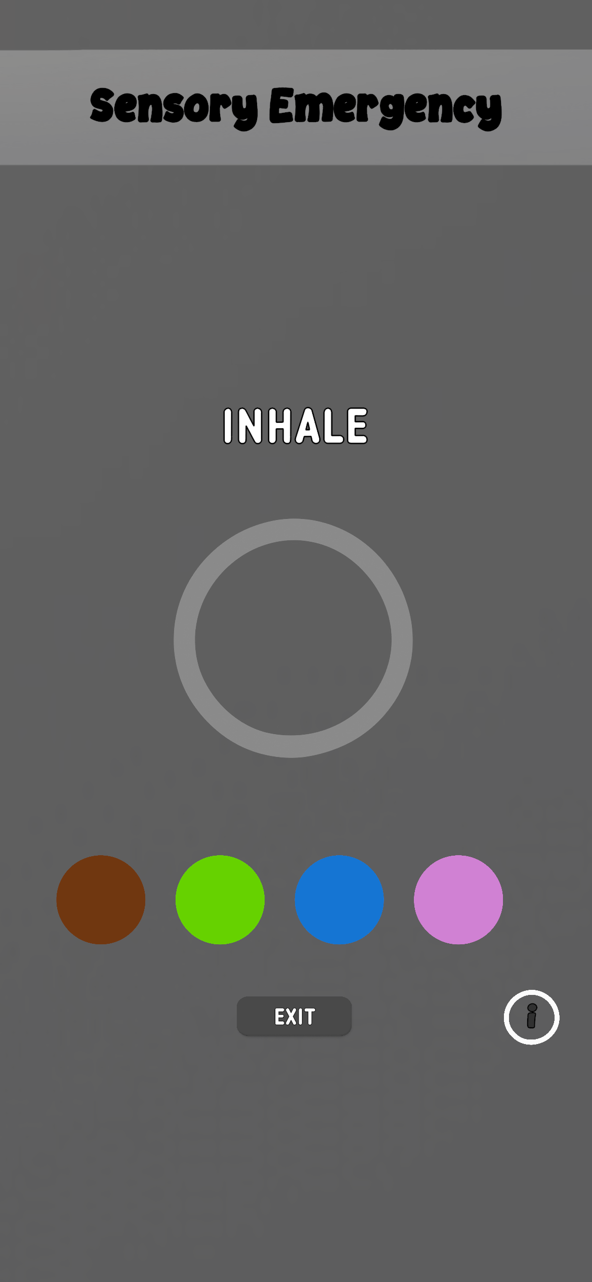 Sensory Emergency screen